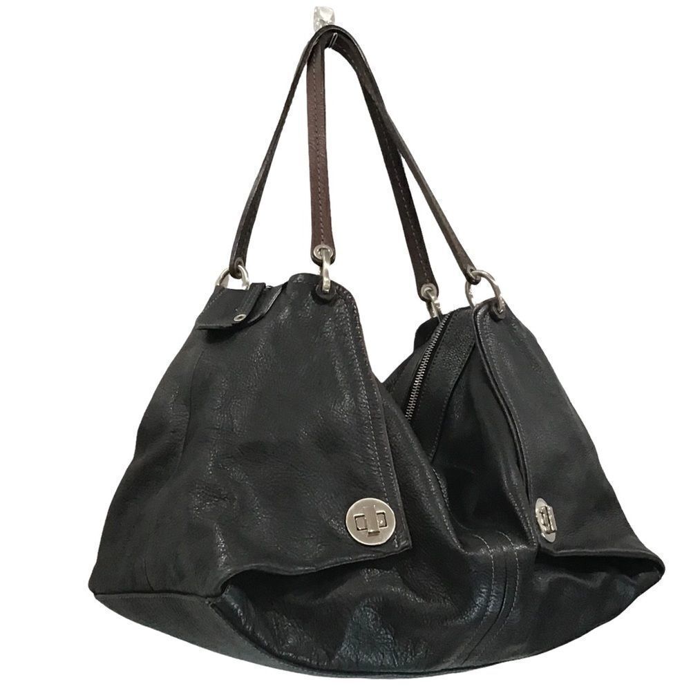 Black Leather Shoulder Bag, Tentazione Due, Made in Italy - Picture 2 of 9